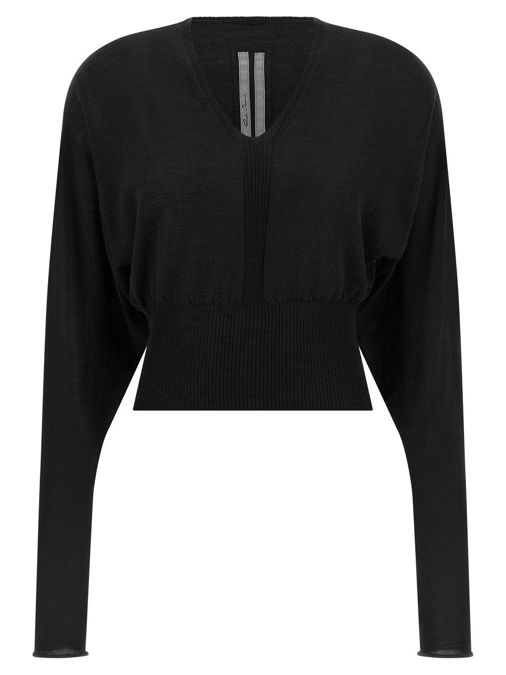 V-Cropped Cotton Sweater