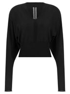 V-Cropped Cotton Sweater