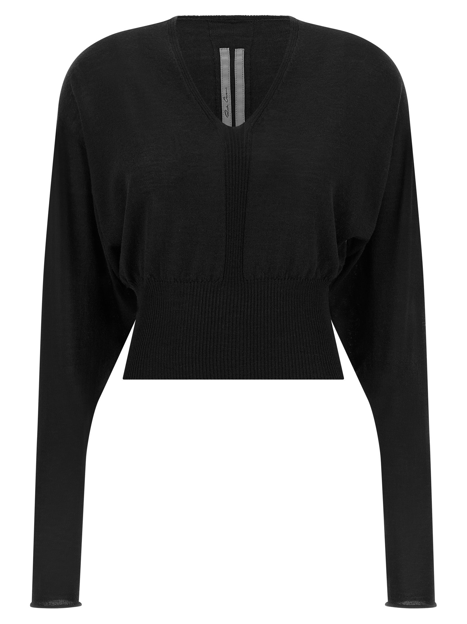 V-Cropped Cotton Sweater