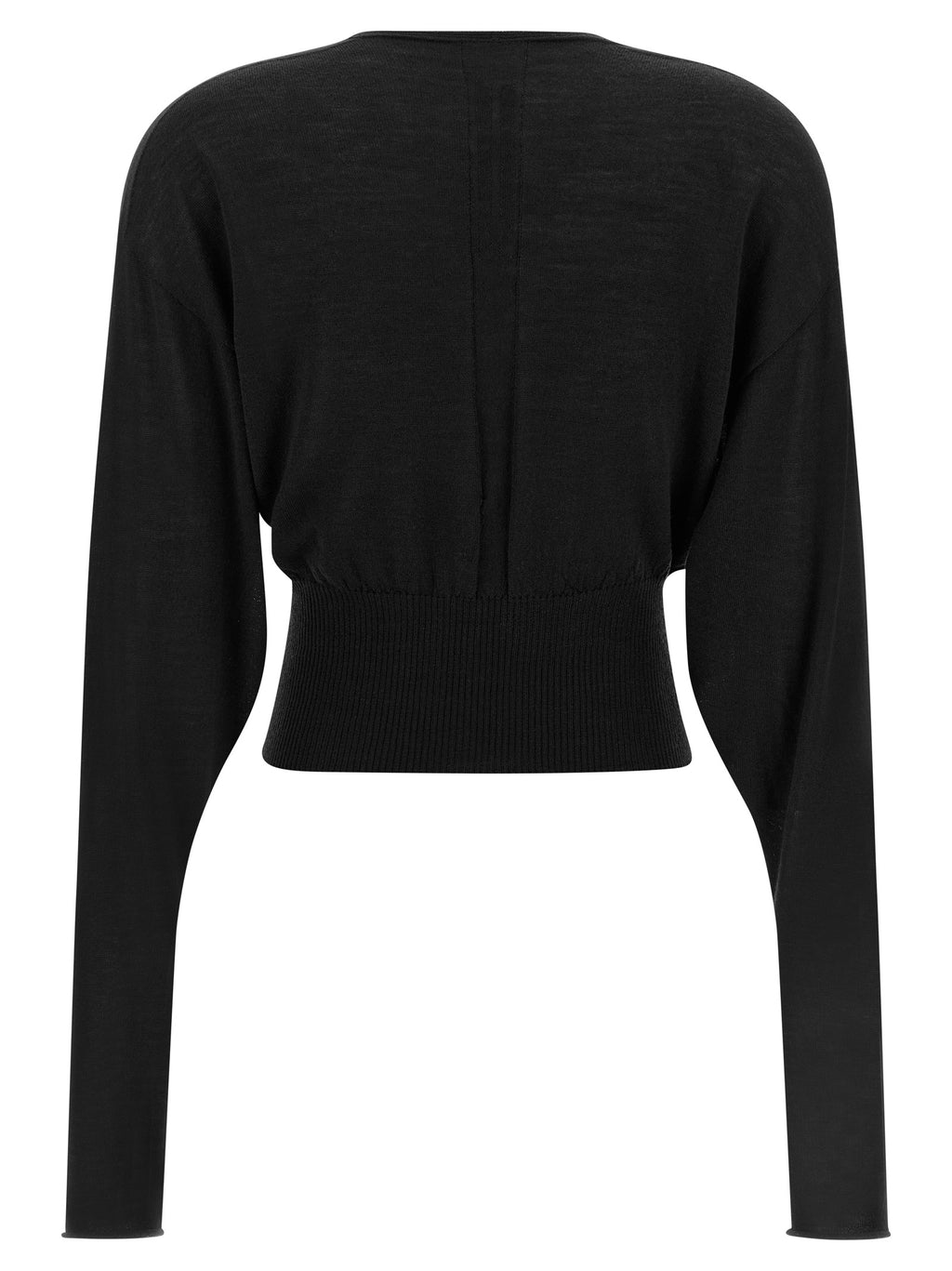 V-Cropped Cotton Sweater