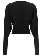 V-Cropped Cotton Sweater