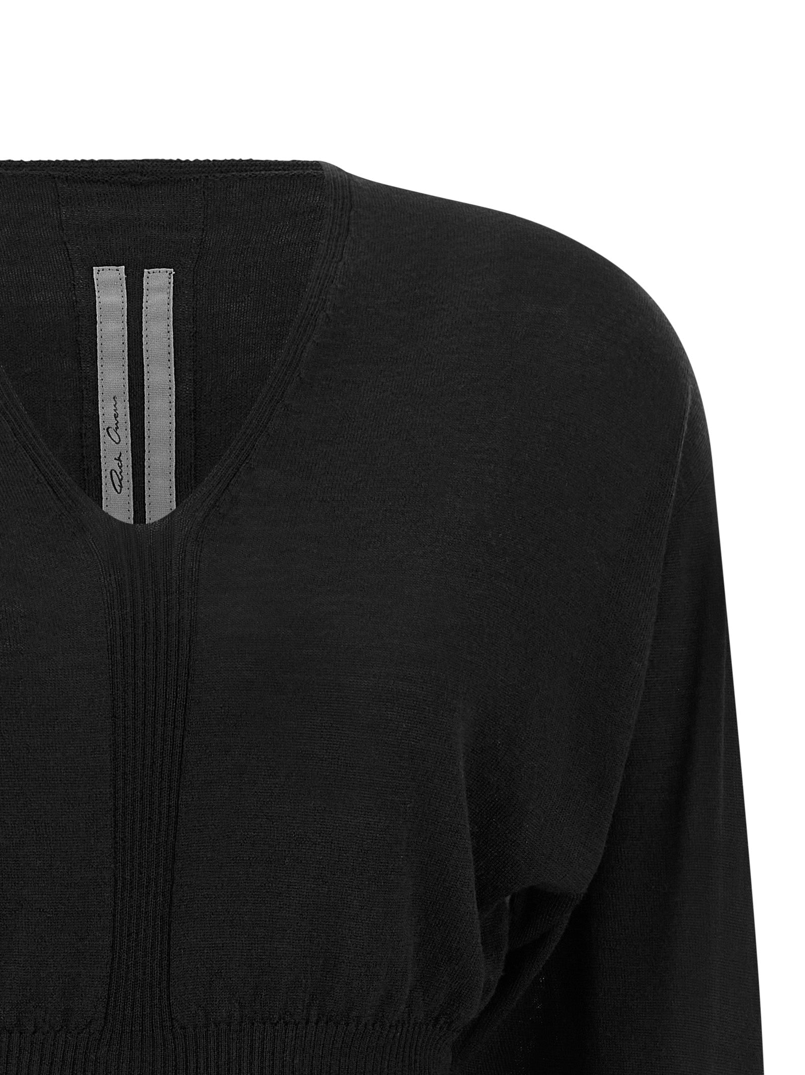 V-Cropped Cotton Sweater