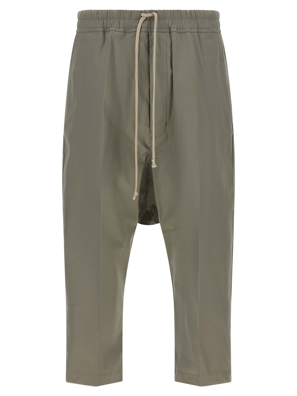 Organic Cotton Poplin Drawstring Cropped Trousers