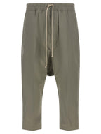 Organic Cotton Poplin Drawstring Cropped Trousers
