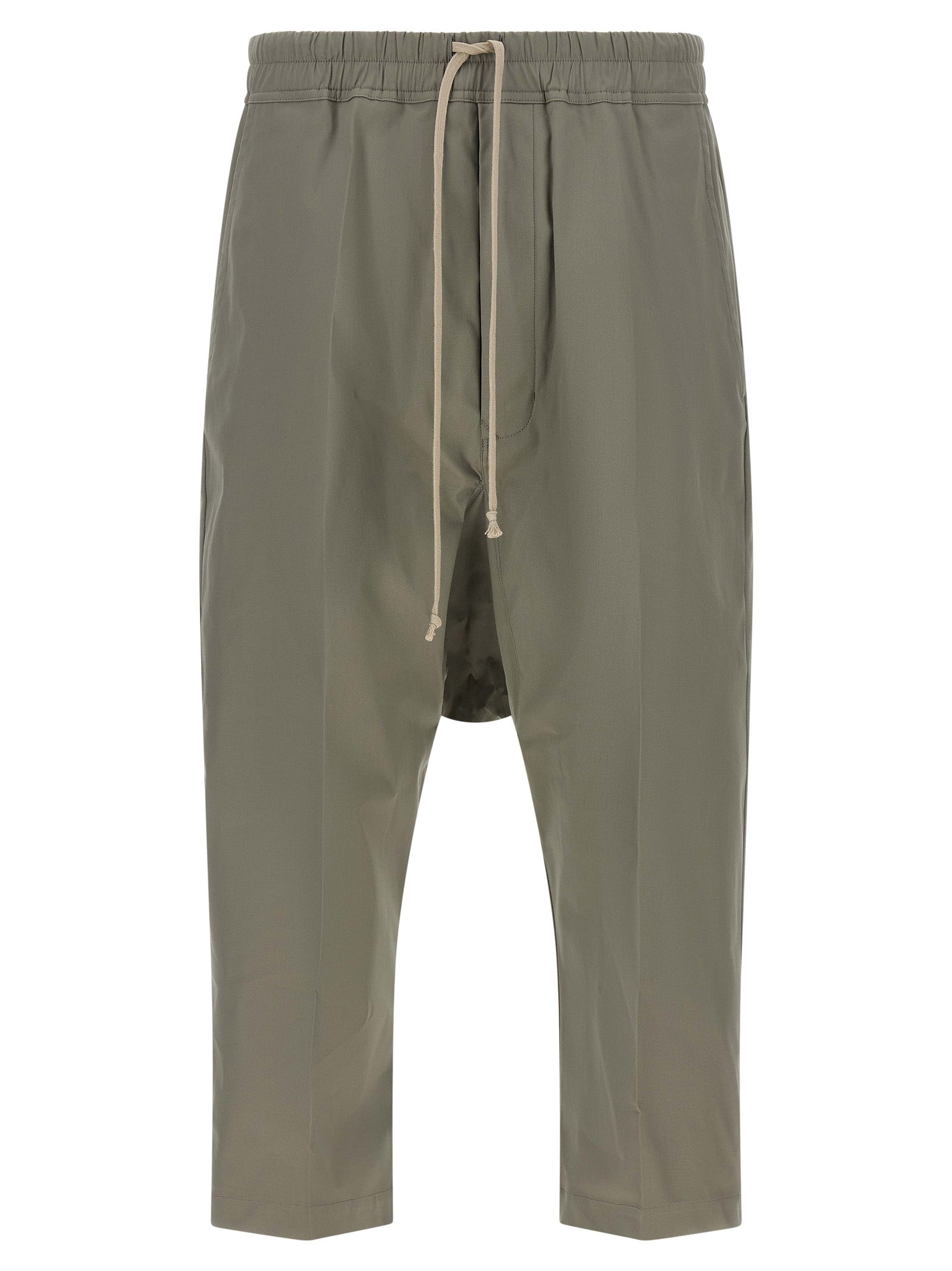 Organic Cotton Poplin Drawstring Cropped Trousers