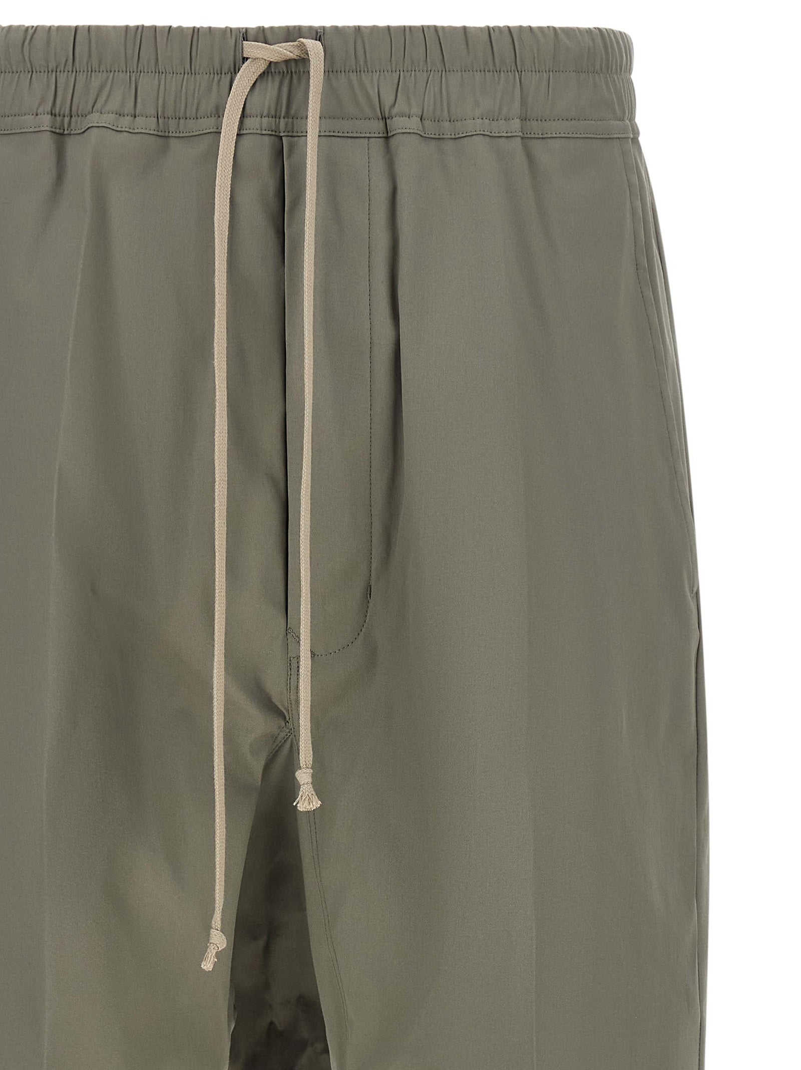 Organic Cotton Poplin Drawstring Cropped Trousers
