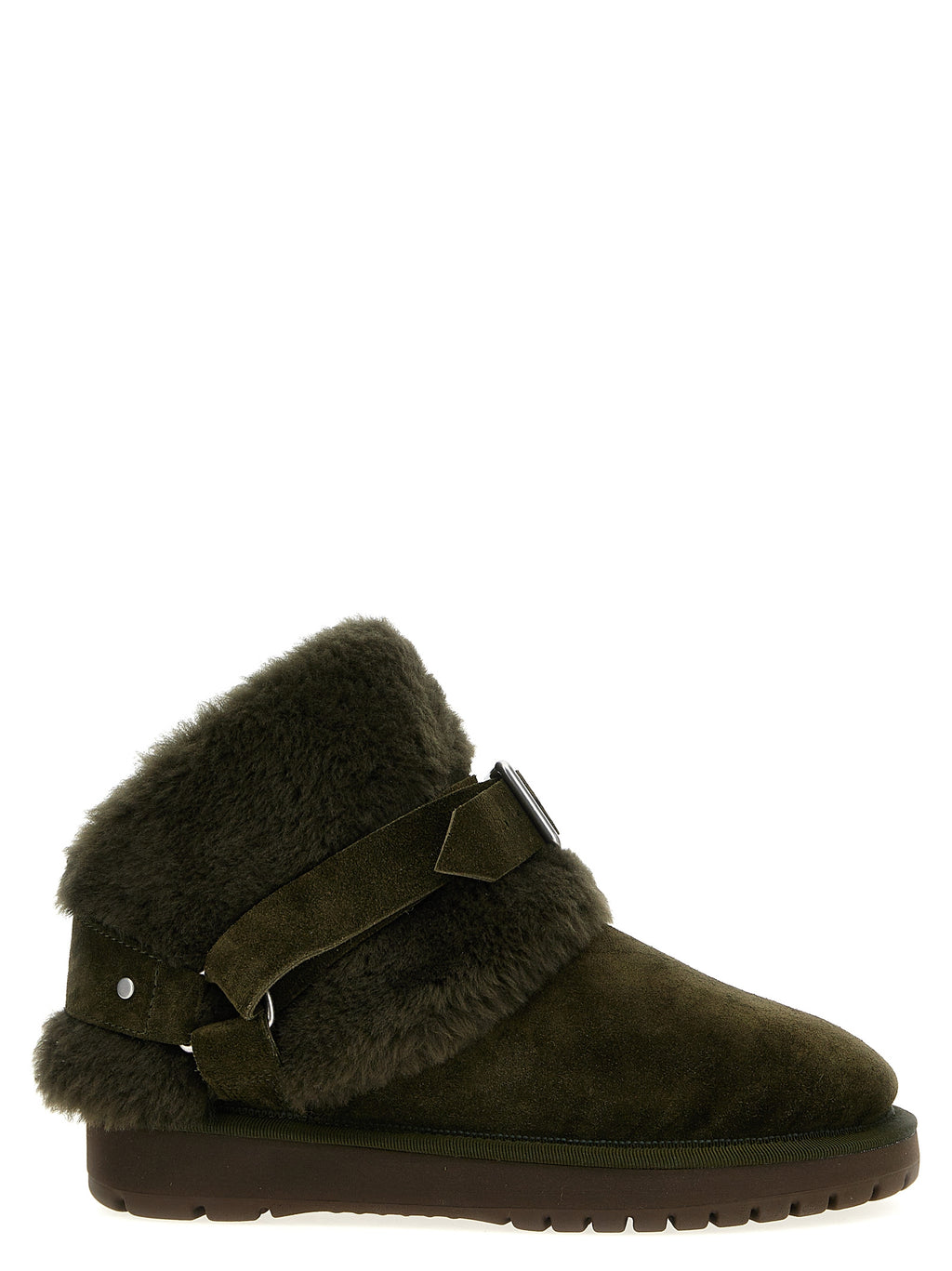 Suede Leather Chubby Ankle Boots
