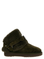 Suede Leather Chubby Ankle Boots
