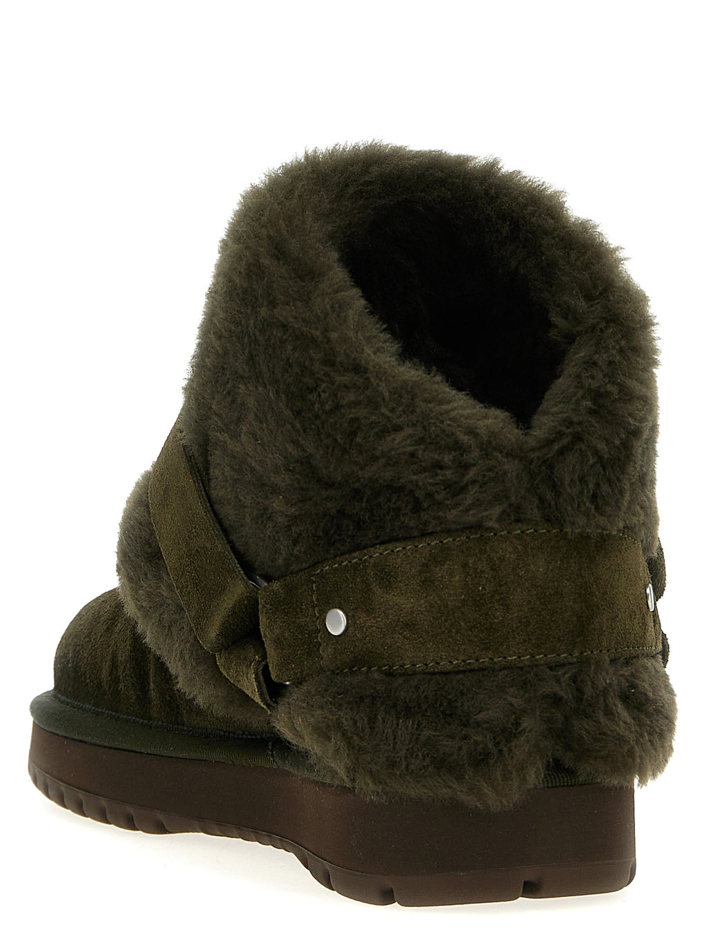 Suede Leather Chubby Ankle Boots