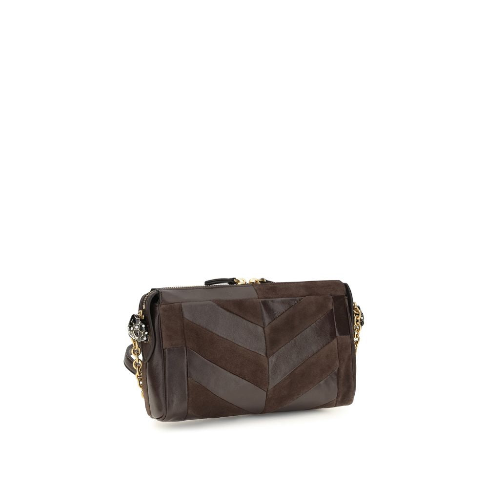 Panthea Brown Calf Leather Shoulder Bag