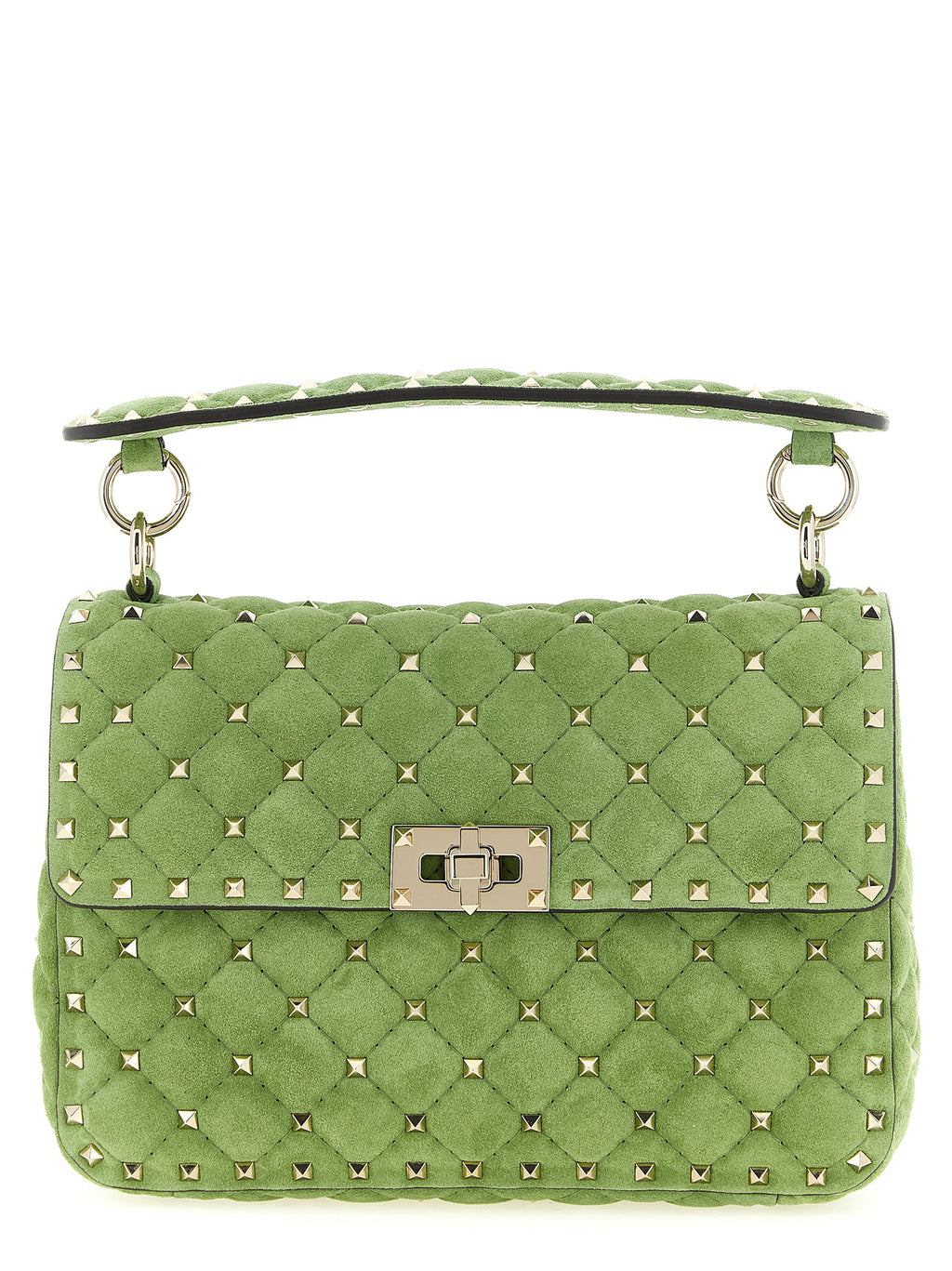 Medium Rockstud Spike Calfskin Shoulder Bag