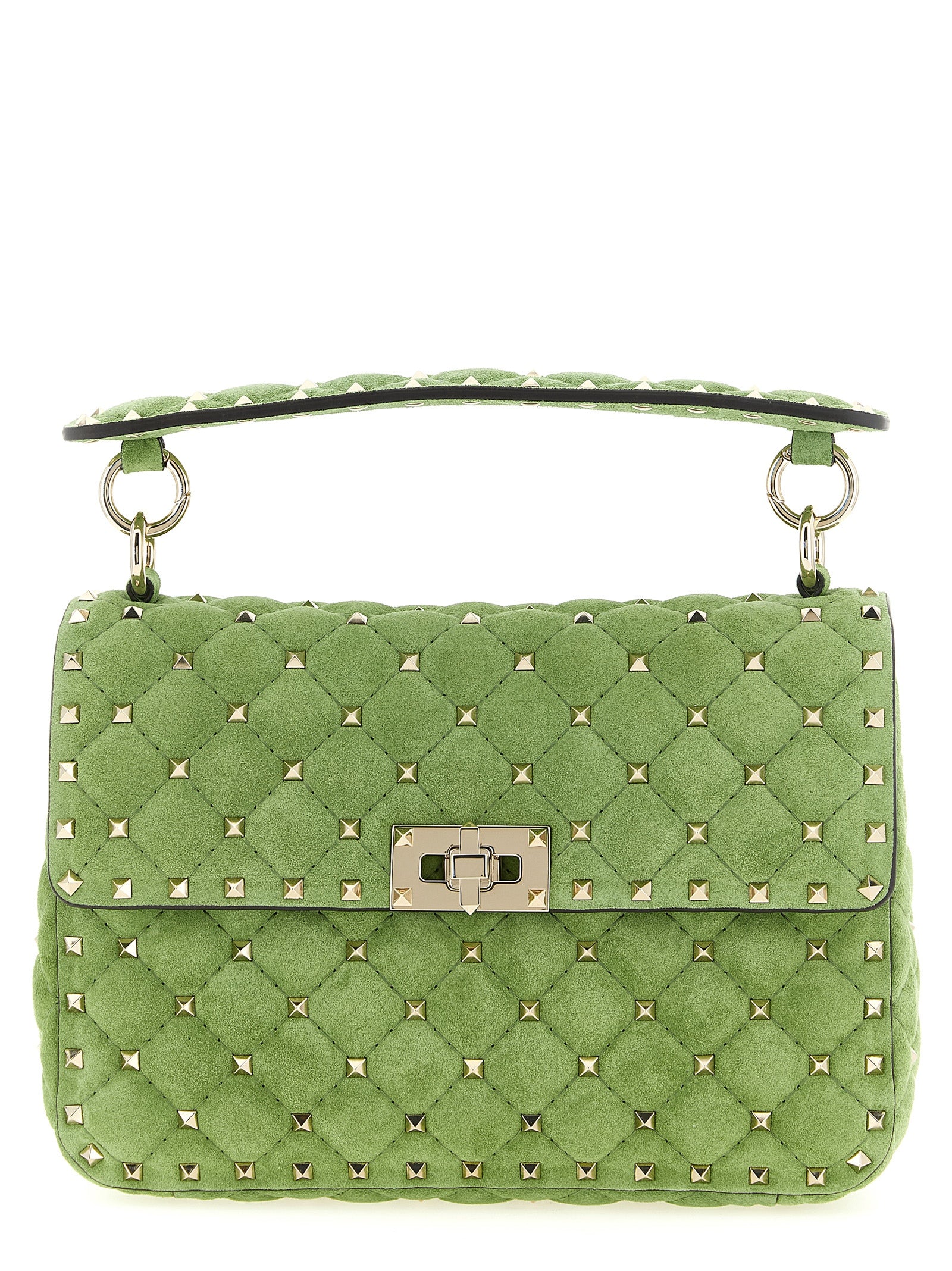Medium Rockstud Spike Calfskin Shoulder Bag
