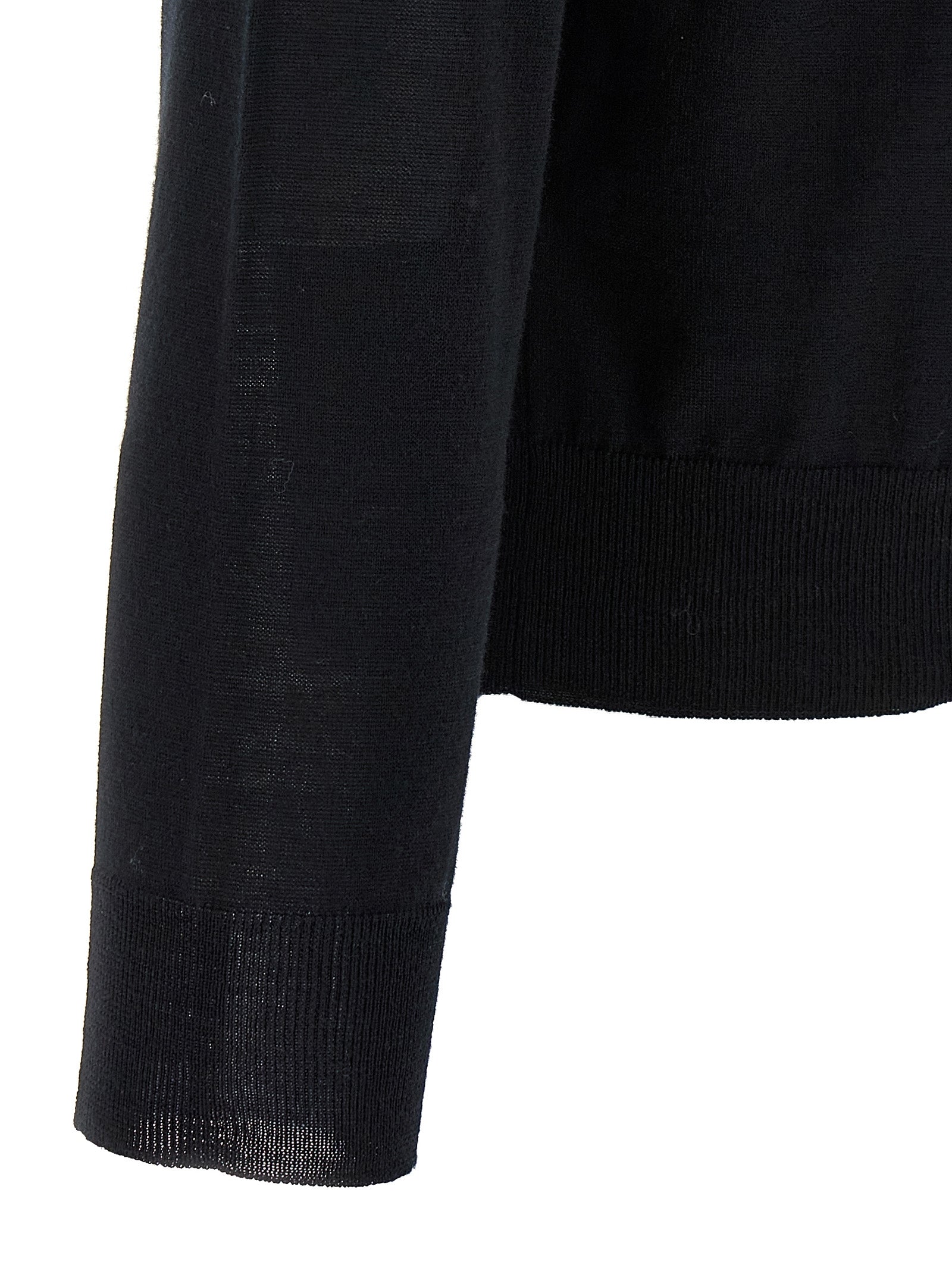Black Virgin Wool Cardigan