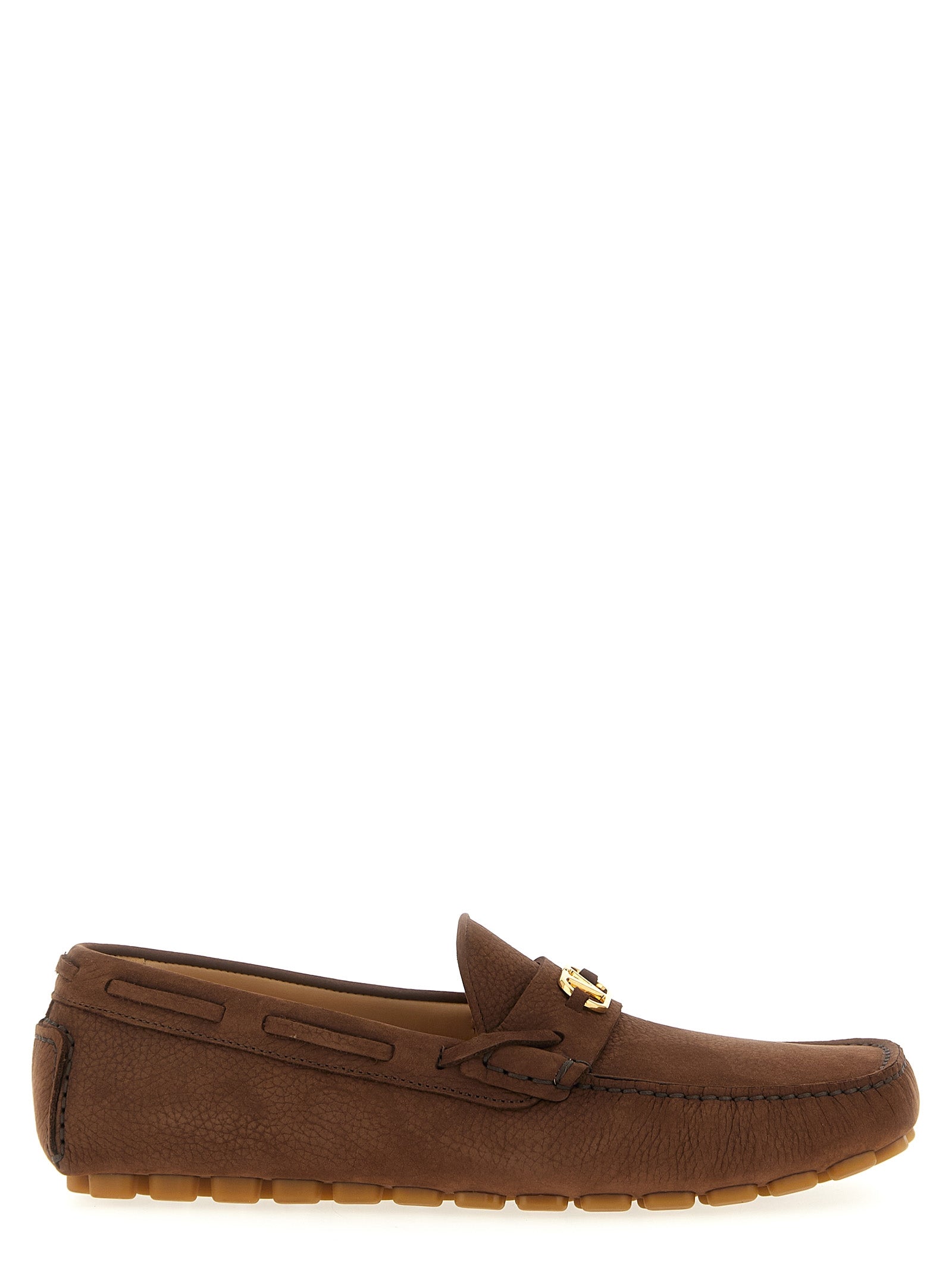 Brown Calfskin Driver Fastaway Loafers
