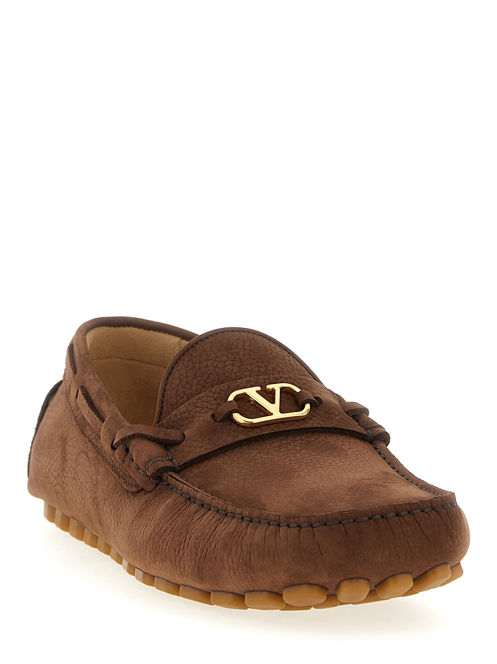 Brown Calfskin Driver Fastaway Loafers