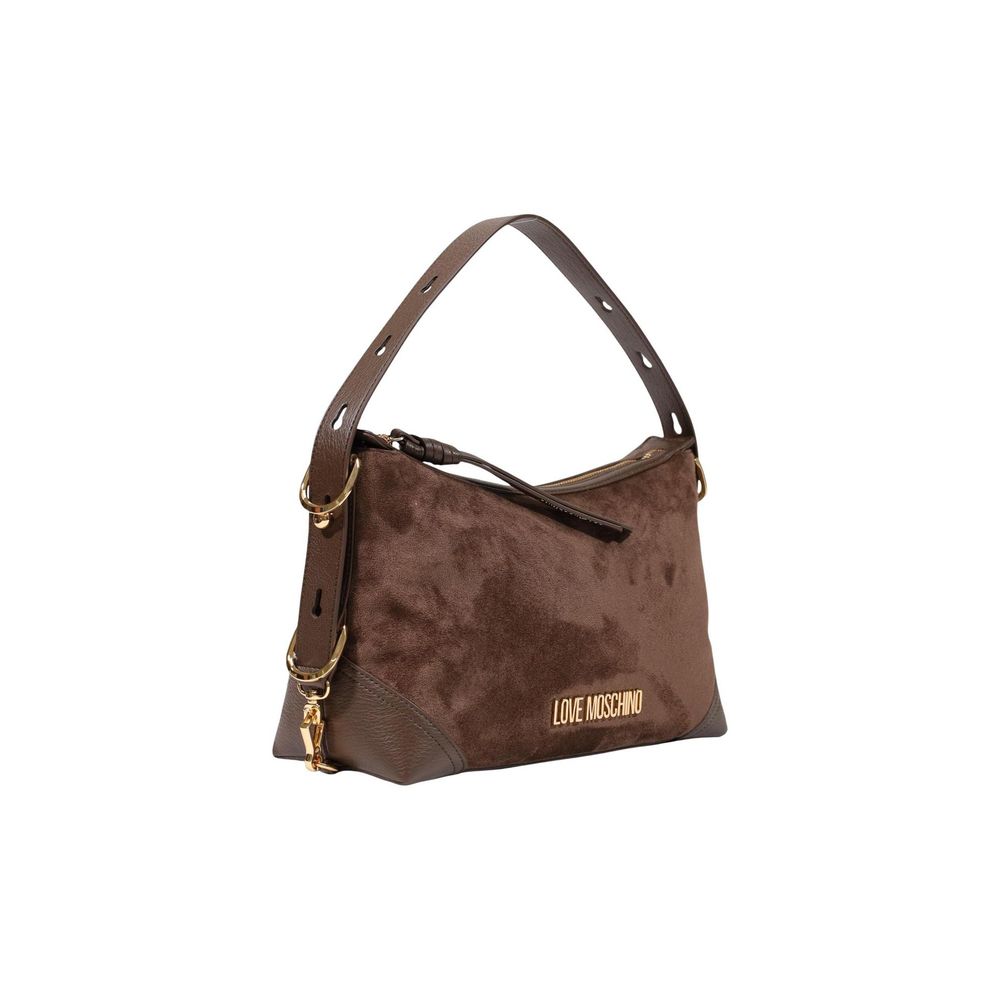 Medium Suede-Effect Polyester Handbag