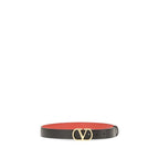 Polished Calfskin VLogo Signature Reversible Belt