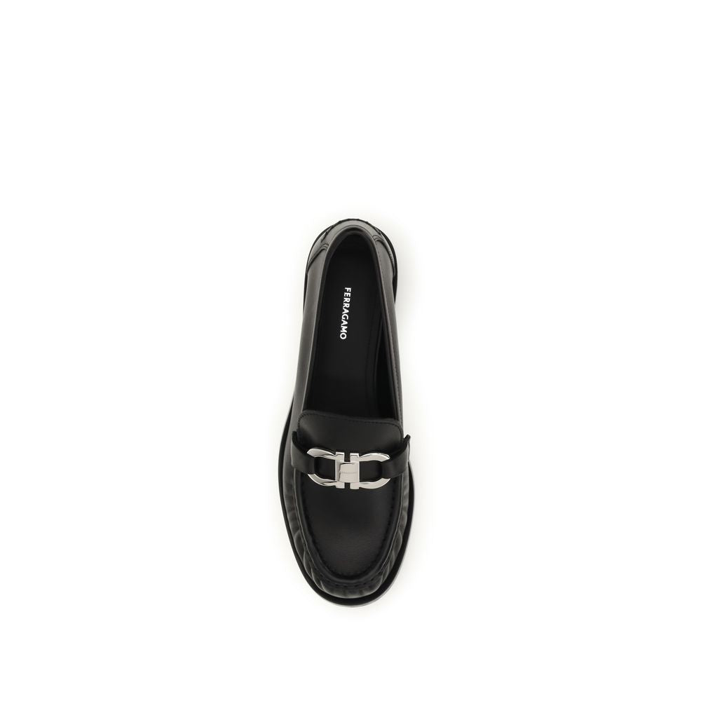 Black Calf Leather Slip-On Loafers