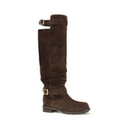 Brown Calf Leather Biker KB Over-the-Knee Boots
