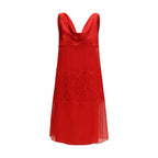 Silk Draped Lace Dress