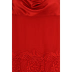 Silk Draped Lace Dress