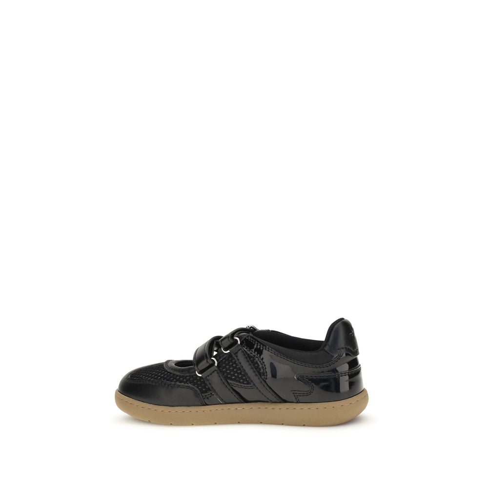 Black Polyester Sue Ballerinas Flats