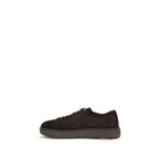 Brown Calfskin Suede Sneakers