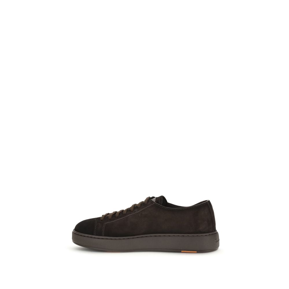 Brown Calfskin Suede Sneakers
