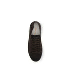 Brown Calfskin Suede Sneakers