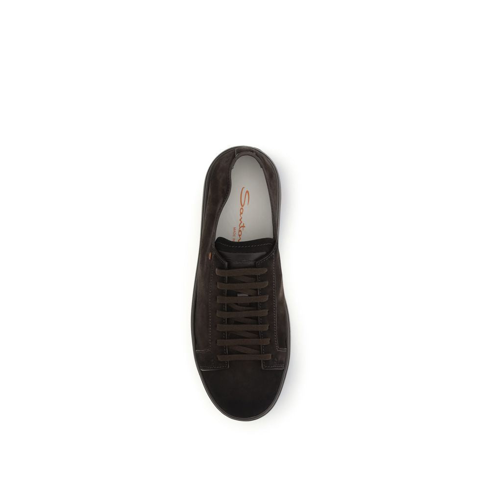 Brown Calfskin Suede Sneakers