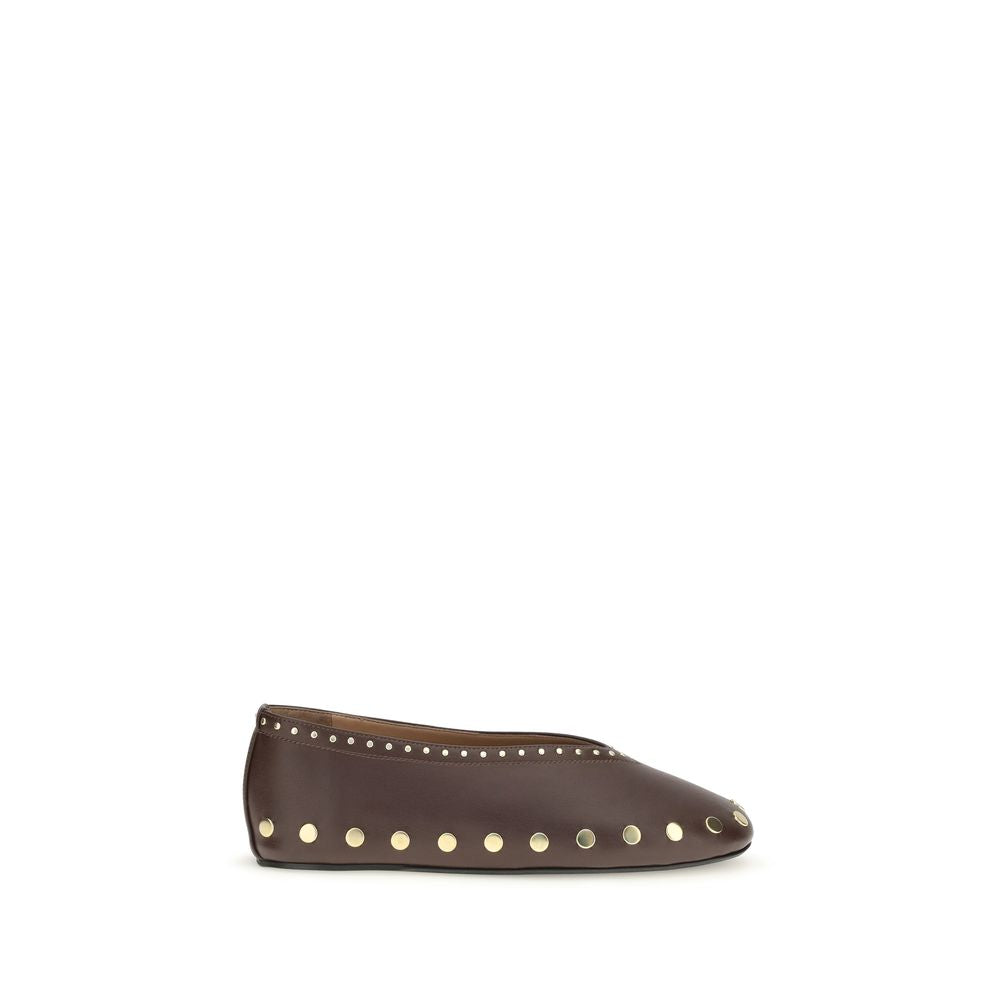 Brown Cotton Jenny Ballerinas