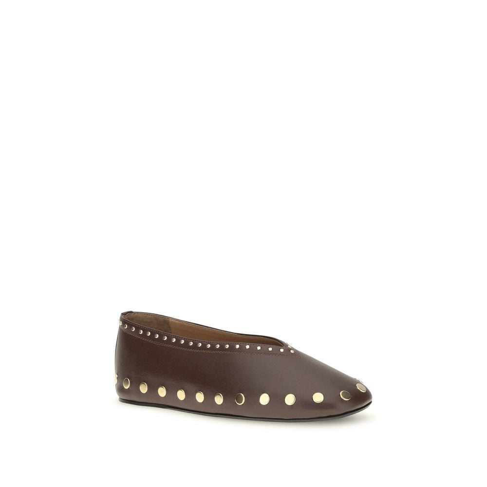 Brown Cotton Jenny Ballerinas