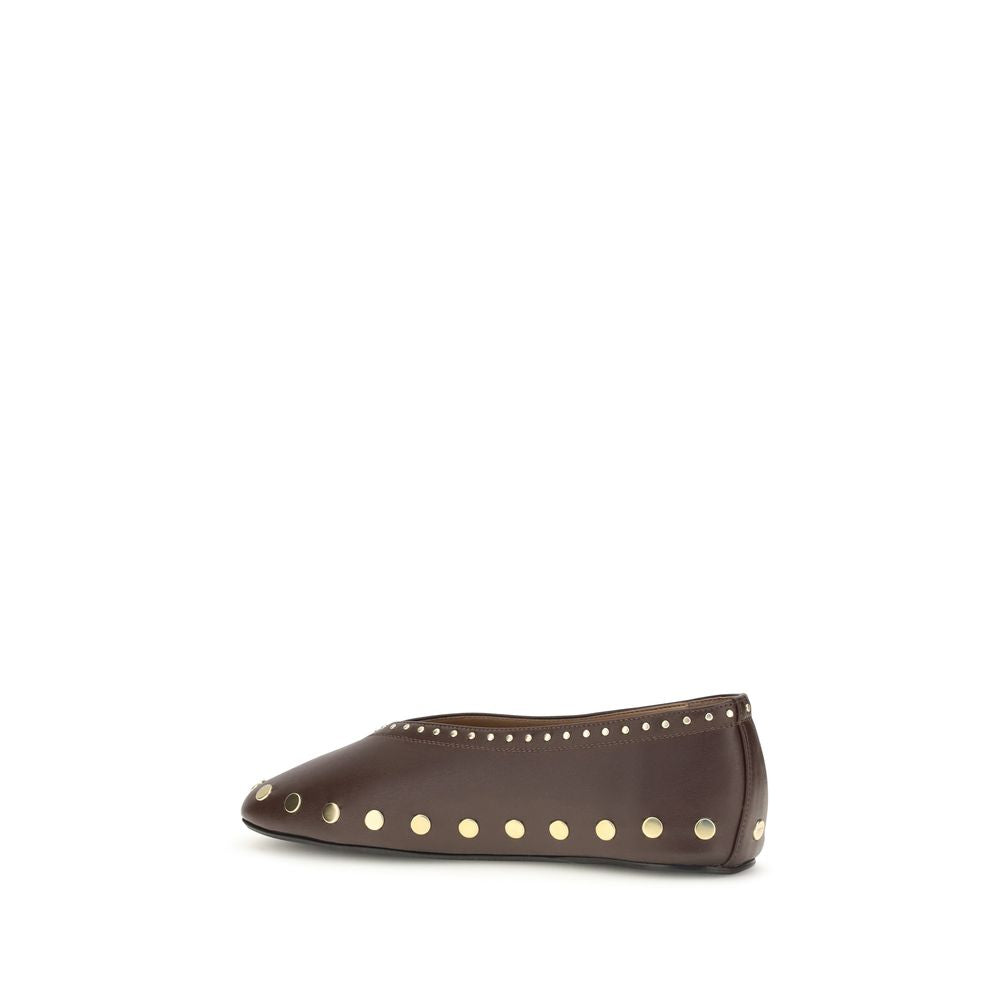 Brown Cotton Jenny Ballerinas