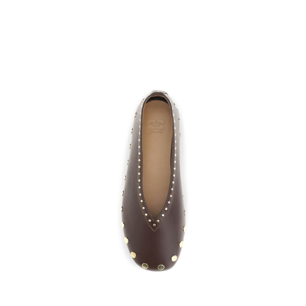 Brown Cotton Jenny Ballerinas