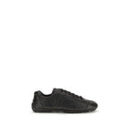 Black Lamb Leather Low‑Top Sneakers