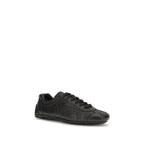 Black Lamb Leather Low‑Top Sneakers