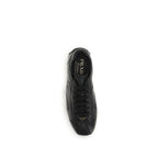 Black Lamb Leather Low‑Top Sneakers