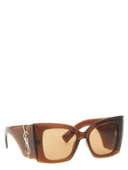 Oversized Blaze Crystal Cat-Eye Acetate Sunglasses