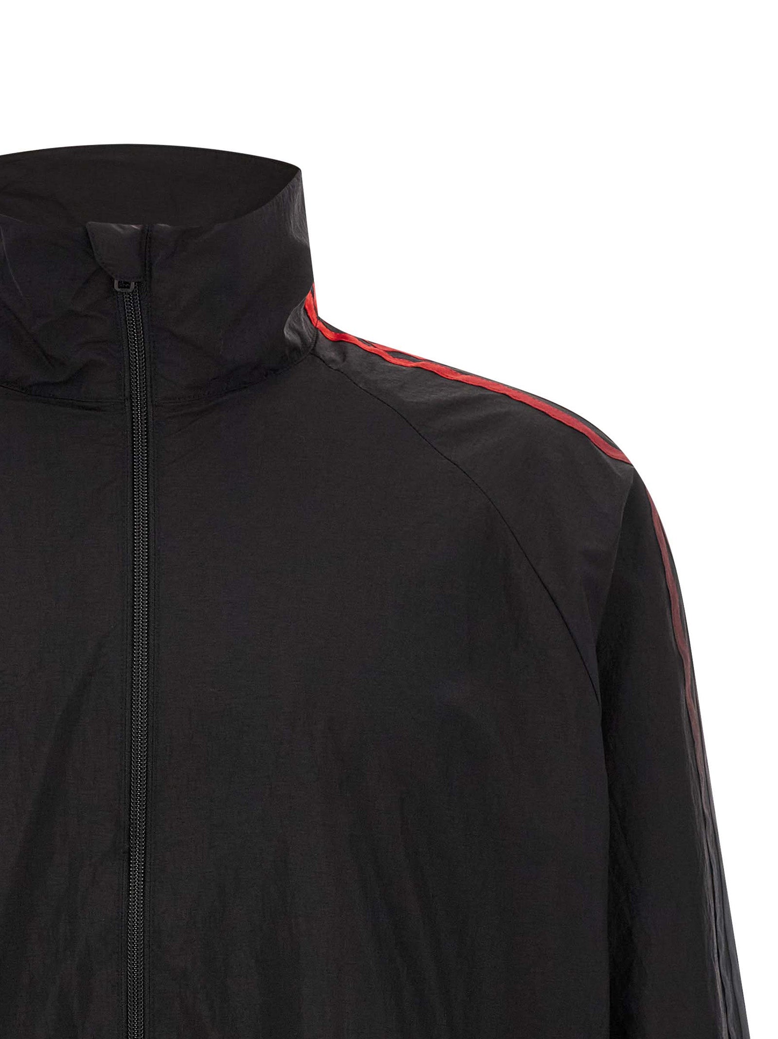 Black Technical Taffeta Gradient Stripes Sweatshirt