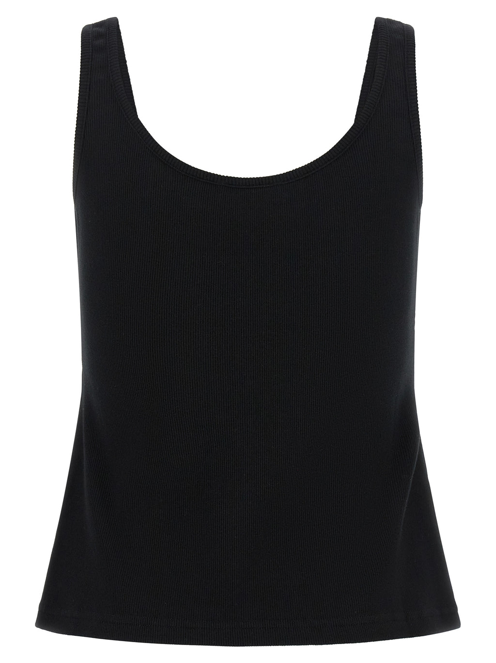 Black Cotton Off Stamp Tank Top