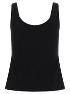 Black Cotton Off Stamp Tank Top