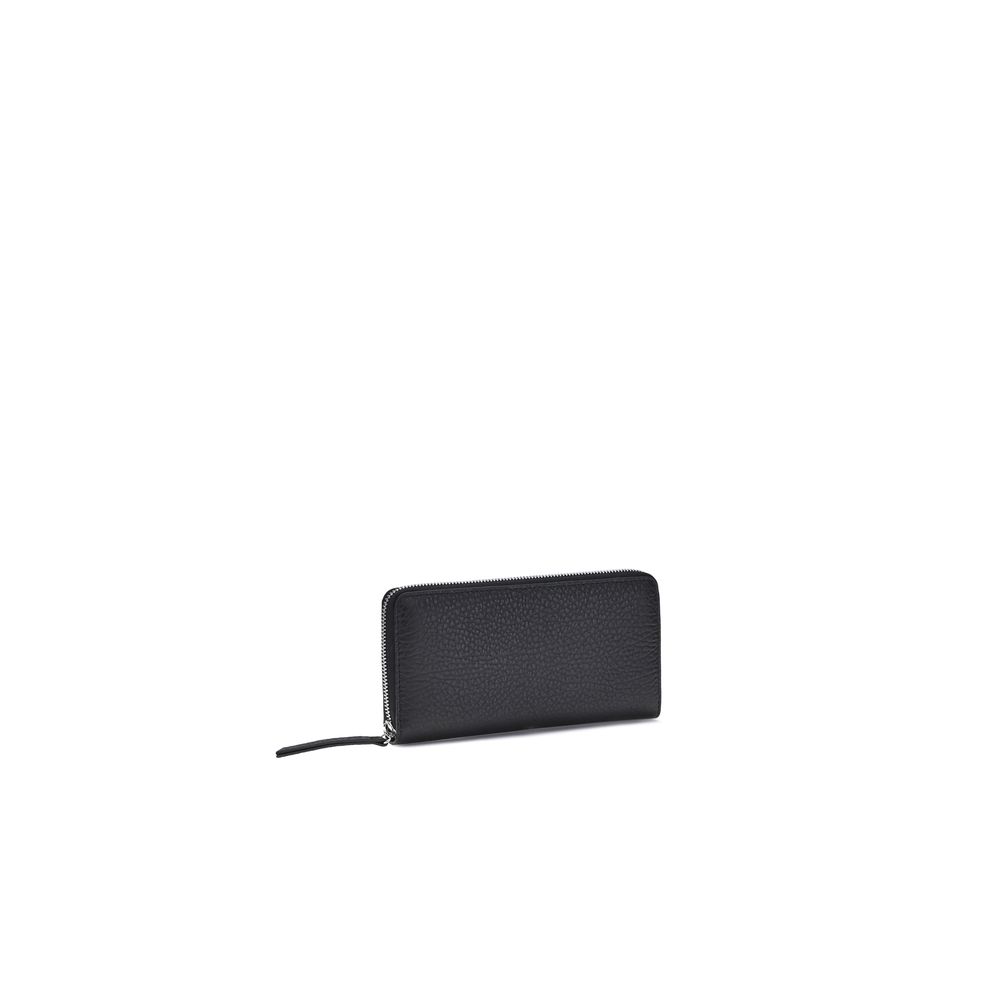 Black Calfskin Zip Wallet