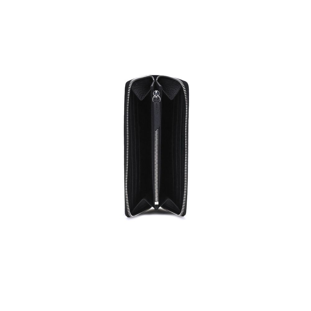 Black Calfskin Zip Wallet