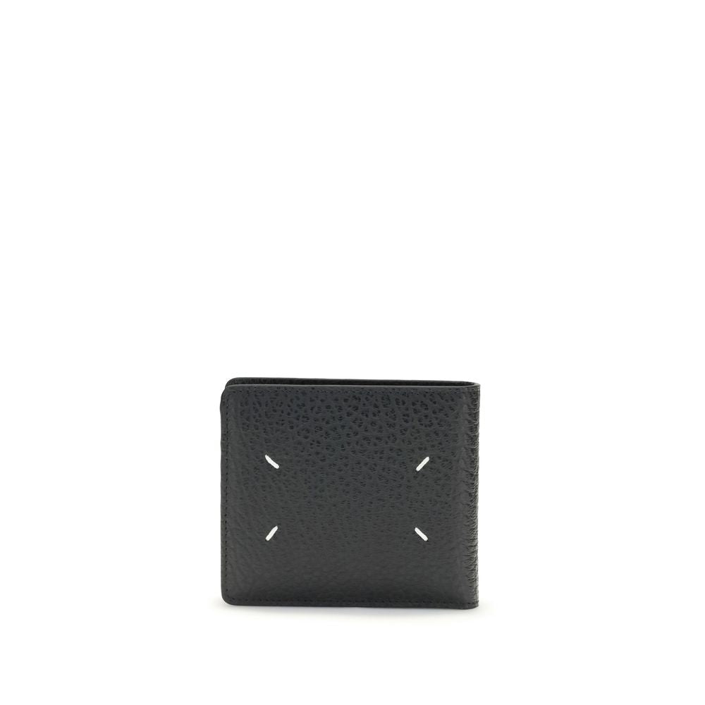 Black Grained Calf Leather Billfold Wallet