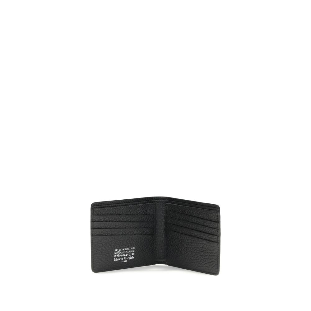 Black Grained Calf Leather Billfold Wallet