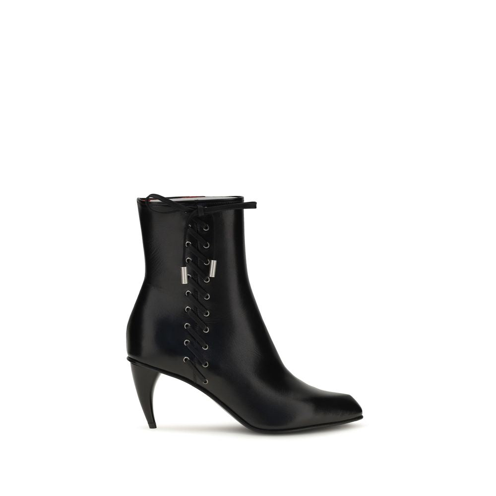 Calfskin Lace-Up Ankle Boots