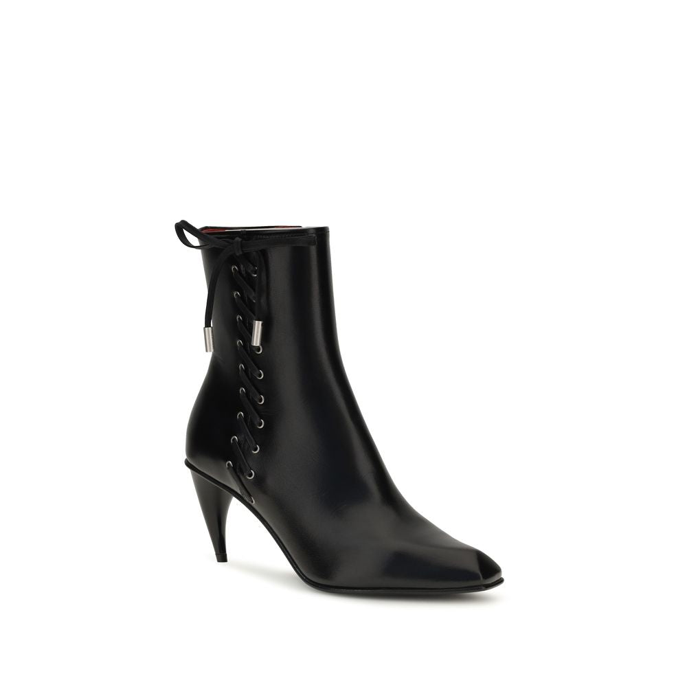 Calfskin Lace-Up Ankle Boots