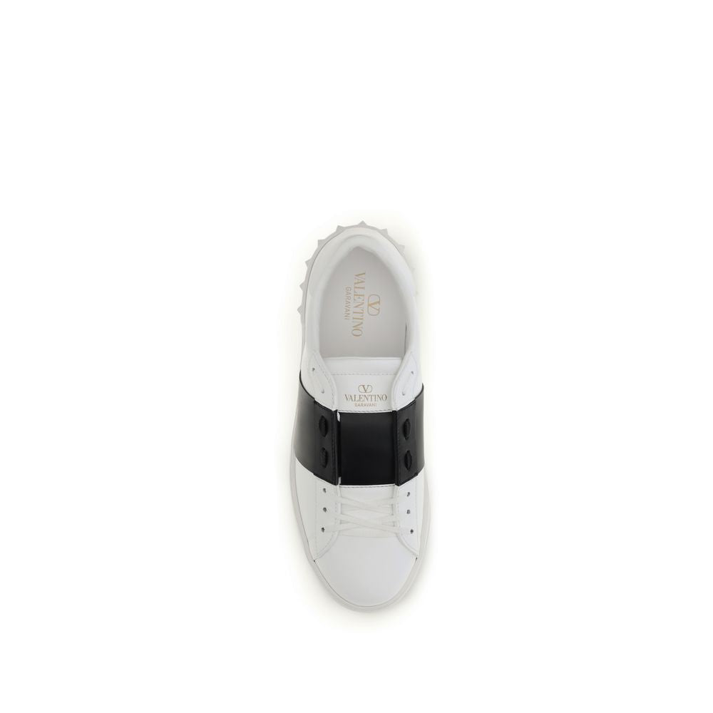 Blue Calfskin Low‑Top Sneakers