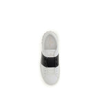 Blue Calfskin Low‑Top Sneakers