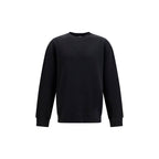 Black Cotton Crewneck Sweatshirt